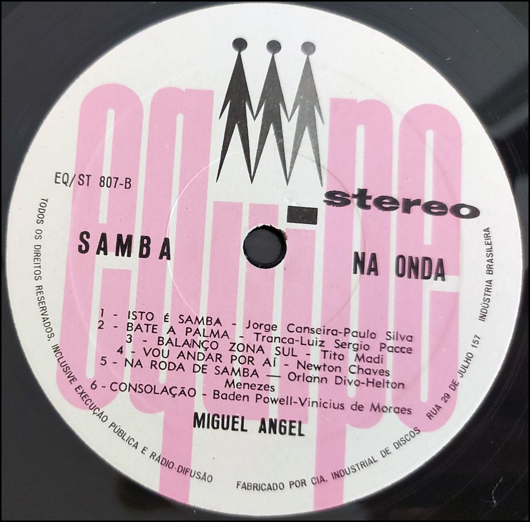 Selo B Miguel Angel - Samba na onda